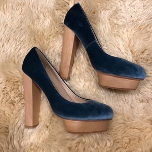NWOT- Blue Velvet Heels